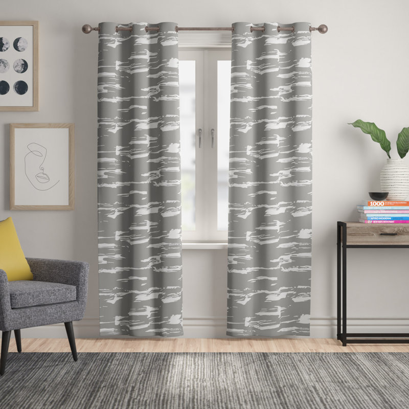Omari Semi Sheer Curtain Single Panel, Paloma