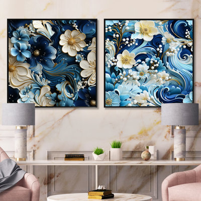 Erith - Floral & Botanical Square Collage Set Of 2