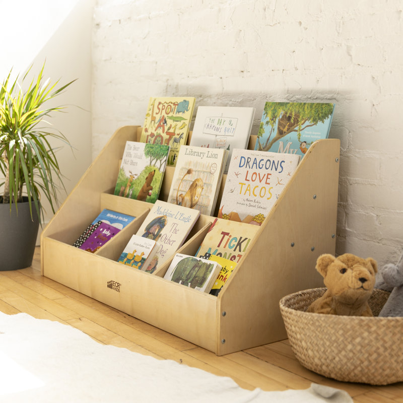 Natural Birch 5-Compartment Kids Book Display Shelf