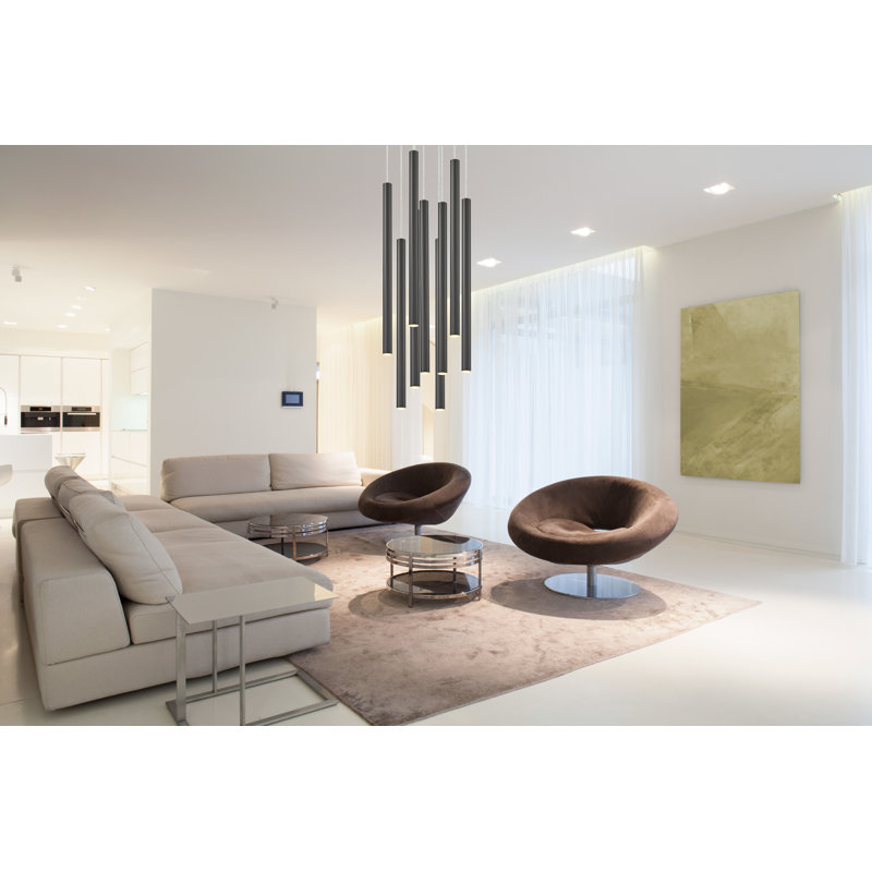 Bowning 9 - Light LED Cluster Pendant, Pearl Black