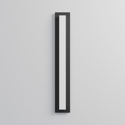 Black Aluminum Rectangular Linear LED Outdoor Wall Light With Acrylic Shade
