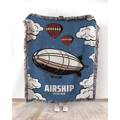  Airship Tours 100% Cotton Throw