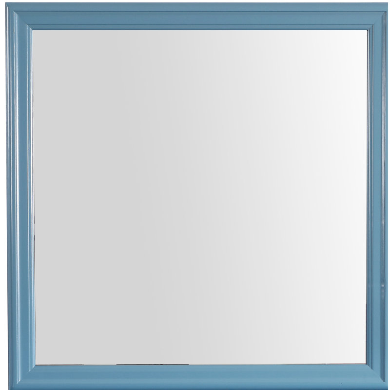 Miroir bleu sarcelle G3180-m - verre bas pour des images claires et apparentes, cadre en placage de bois, convenant à un décor discret