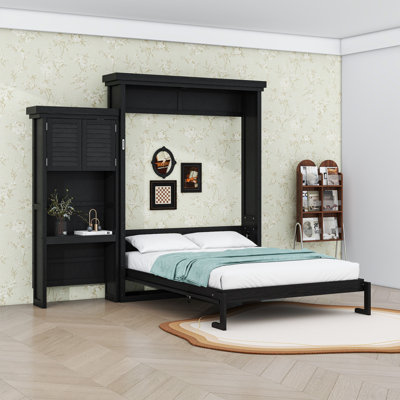 Lit escamotable avec tablettes de rangement Murphy