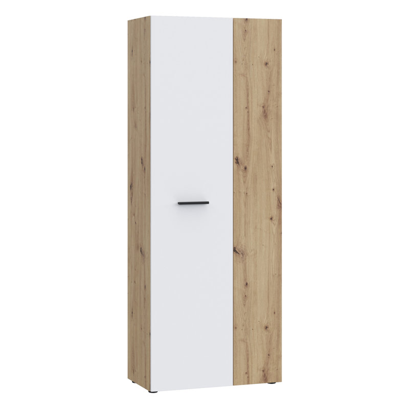 Shilu 2 Door Manufactured Wood Wardrobe, White/Oak