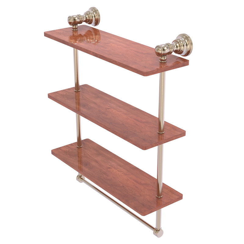 Étagère murale en bois triple Freyja, H 19,7 po x l 16 po x P 5,54 po, Étain antique