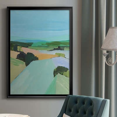 «Bright Colored Countryside IV», reproduction encadrée de qualité supérieure - prête à être accrochée
