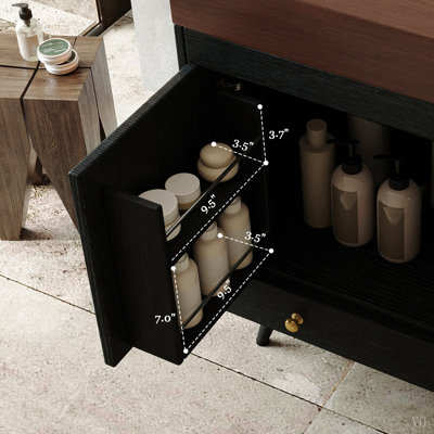 Contemporary Free-standing Bathroom Vanity with Faux Marble Top & Ceramic Sink, 30" Double Door Storage Cabinet, Waterproof Engineered Wood