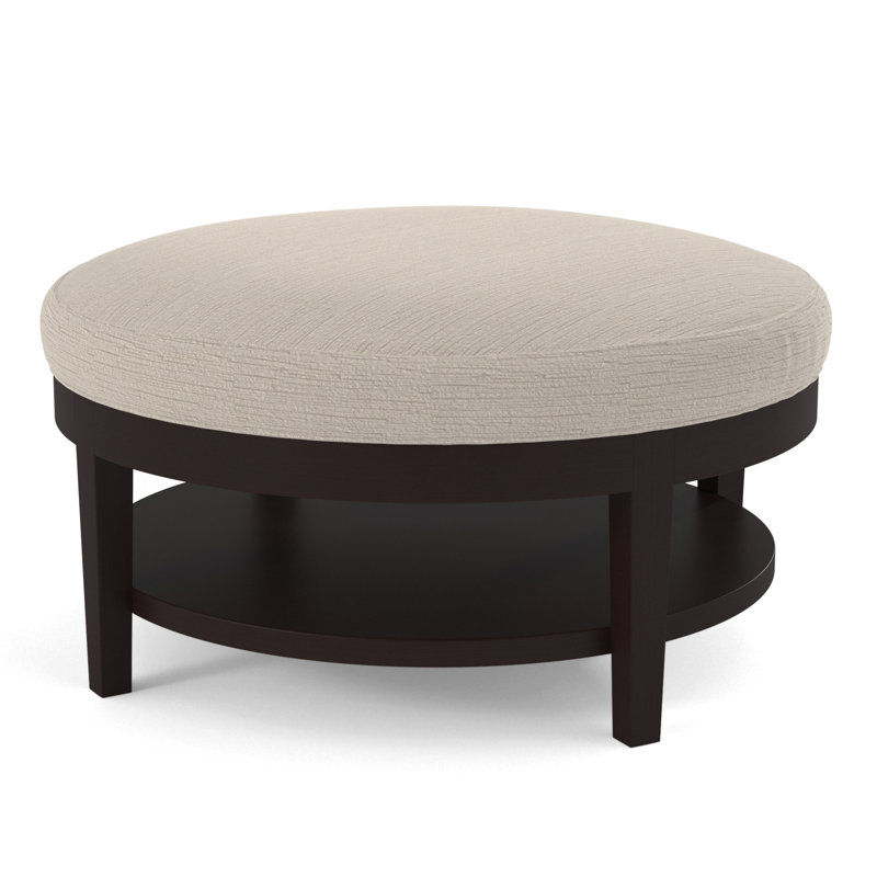 Midtown Upholstered Ottoman, Green and Blue Stripe; 0252-54, Java Finish