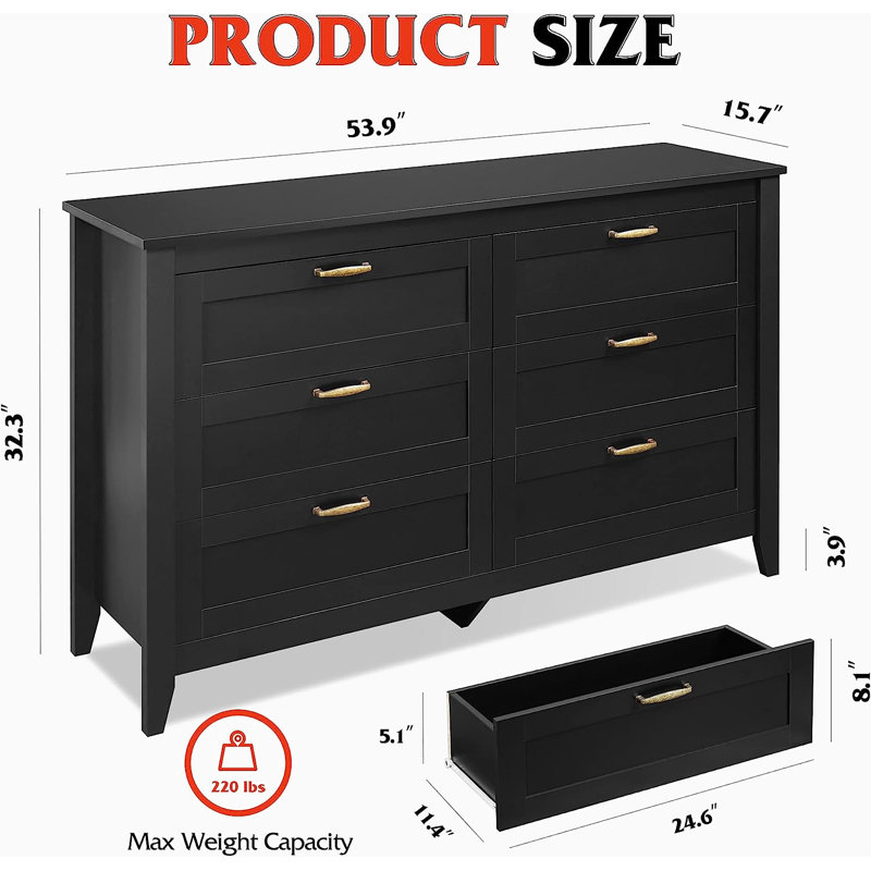Commode décorative 6 tiroirs