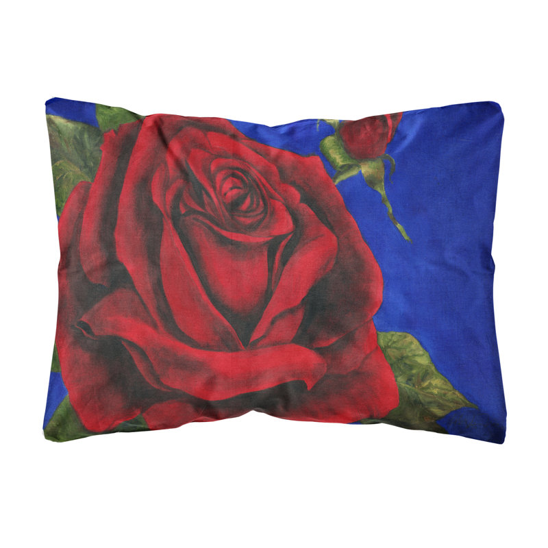  Coussin intérieur / extérieur en tissu Rose par Malenda Trick