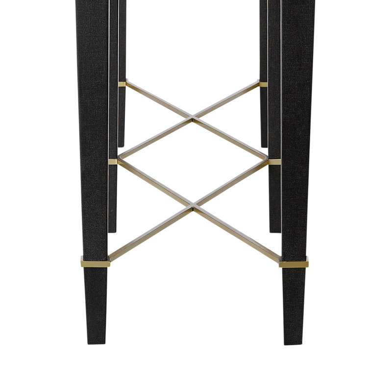 Verona 76'' W Solid Wood Console Table, Black Lacquered Linen