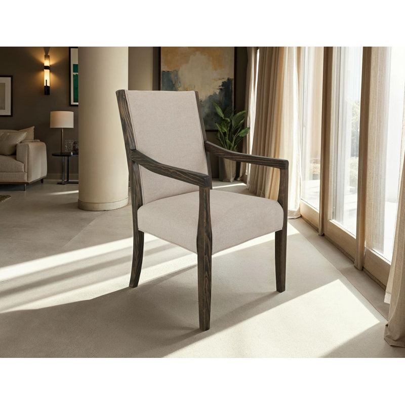 Fauteuil de salle à manger rembourré, Noyer,  Ivoire