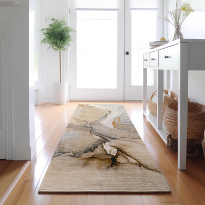 Premium Machine Washable Cerrito AMF506 Beige 9' x 12' Rug