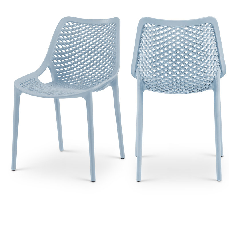 Mykonos Patio Dining Side Chair, Sky Blue