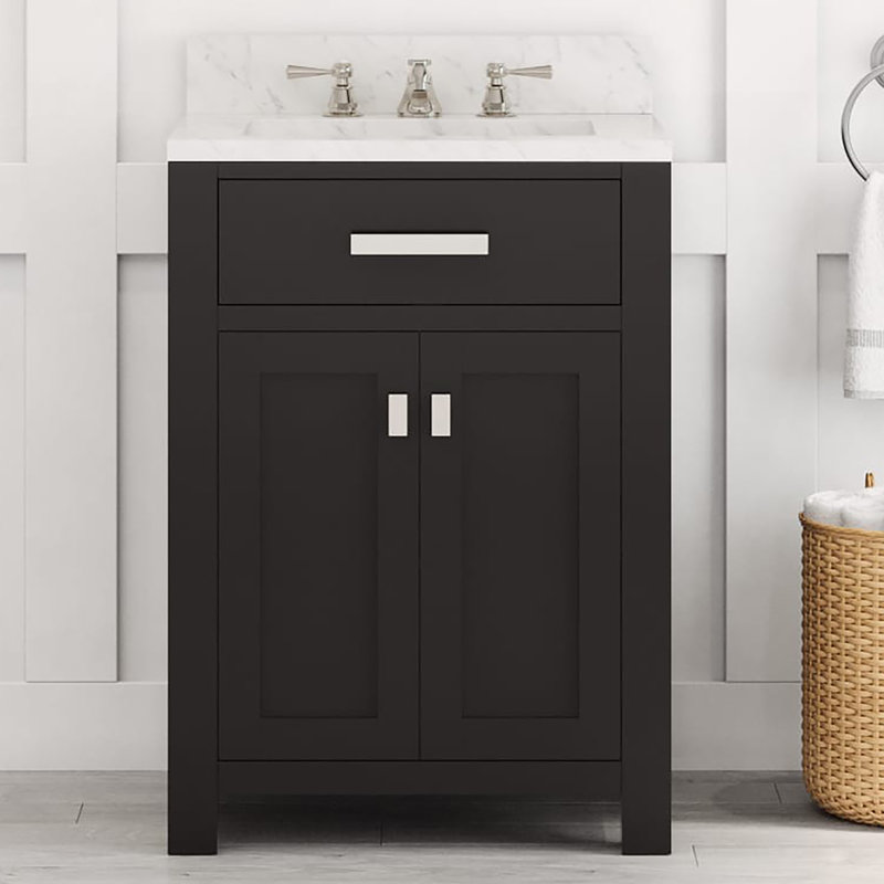 Ensemble de meuble-lavabo simple 24 po Minnetrista, Espresso, Chrome chrome