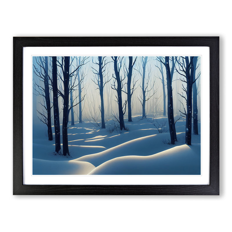 XH1022-10198X Winter Forest Vol.5 - Single Picture Frame Print, Black, 25cm H x 34cm W x 2cm D