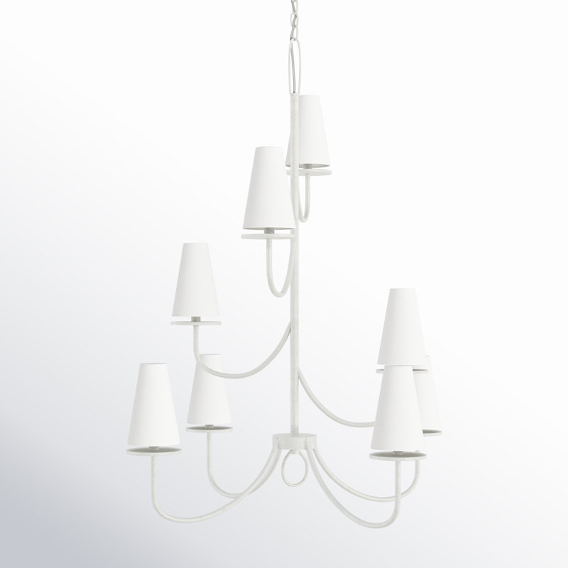 Marcel 8 - Light Chandelier, Gesso White