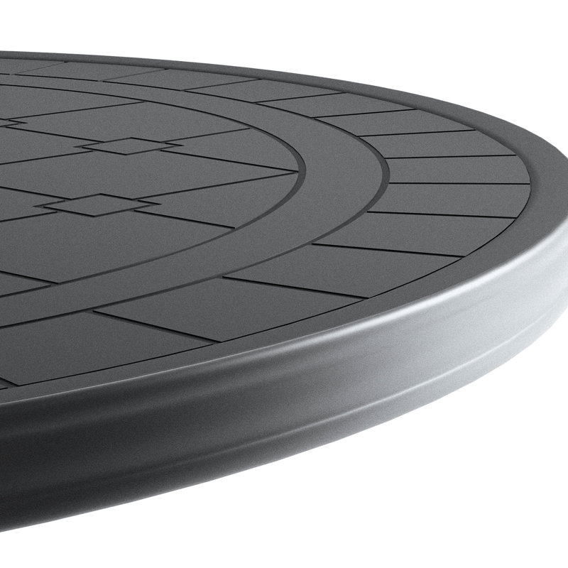 Table de patio en aluminium coulé avec cadre noir, 39,15 po, résistance aux intempéries, sièges confortables, plateau rond, cadre de salle à manger 39,15 po peu encombrant, résistant aux intempéries, empilable