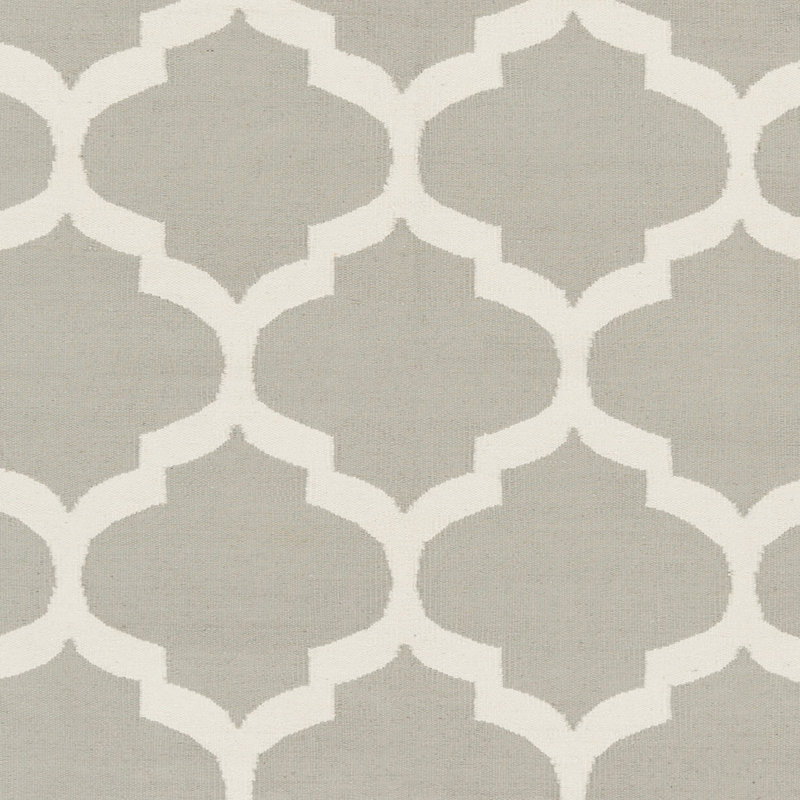 Tapis gris en coton tissé à plat à la main Bethy, Rectangle 9 pi x 12 pi