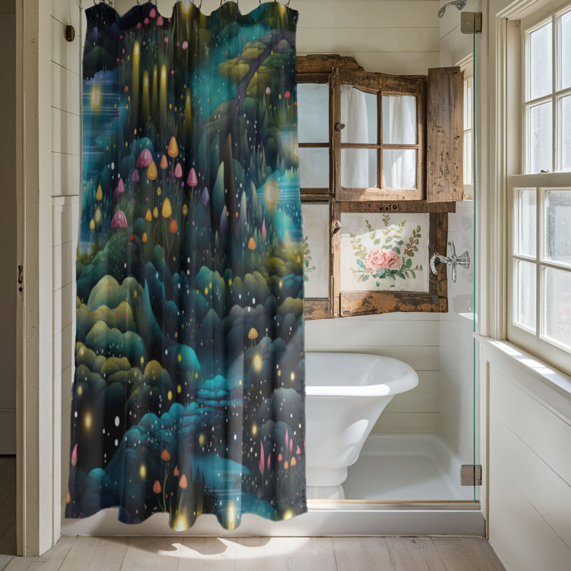 Forest Enchantment - Rideau de douche Premium, H 74 po x l 71 po