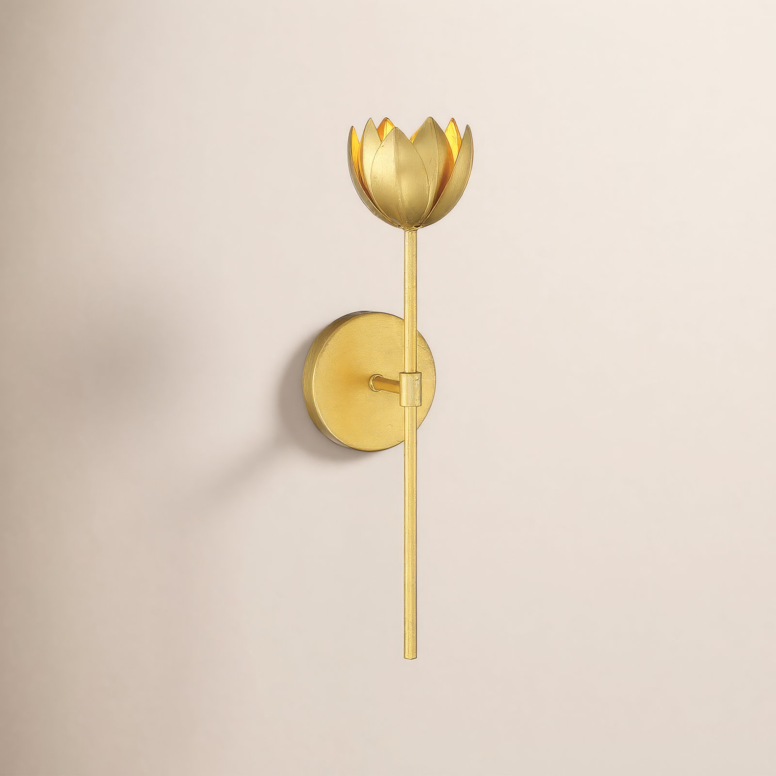Dario Single Light Dimmable Armed Sconce, Gold
