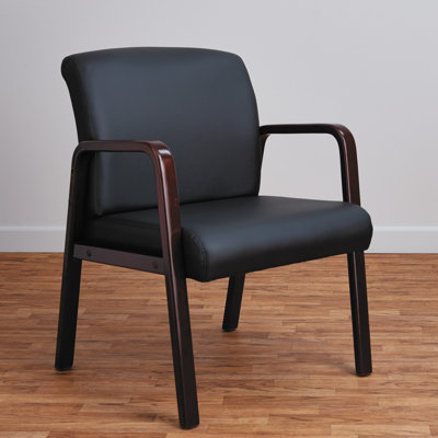Valencia 24.6"" W Leather Seat Waiting Room Chair with Wood Frame -  Alera®, ALERL4319M