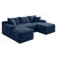 Canapé modulaire modulaire en U 106,3 po à profil bas avec assise profonde, aucun assemblage requis-133259027