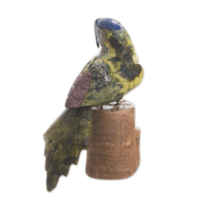 Figurine pierres de perroquet curieux Fresno