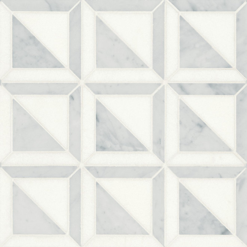 Matisse 12.13" x 12.13" Marble Wall & Floor Tile, White Carrara/Thassos