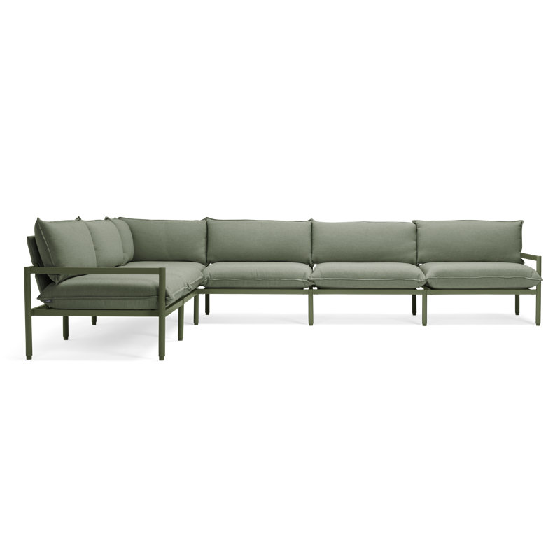 Terra Outdoor 6 - Seat Patio Sectional, Olive