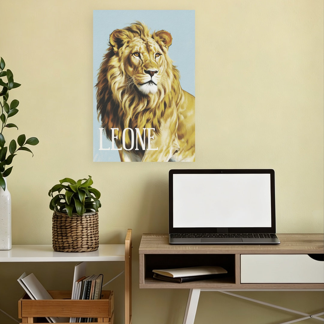 Majestic Lion Portrait Contemporary Wall Art Print
