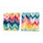 Watercolor Caprice Multicolor Chevron Pattern - Abstract Shapes Metal Art Print Square Set Of 2-102682846