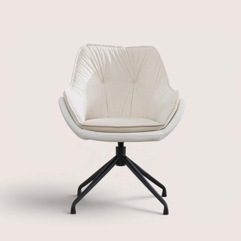 Fauteuil d'appoint pivotant capitonné l 27,9 po pour bureau à domicile, White