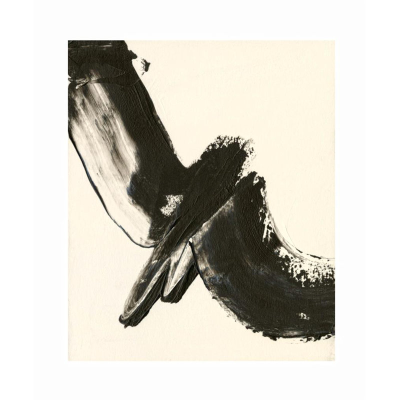 Black Expression I Abstract - Single Picture Frame Print, 164.592 cm H x 136.652 cm W, Bevelled Wood Effect