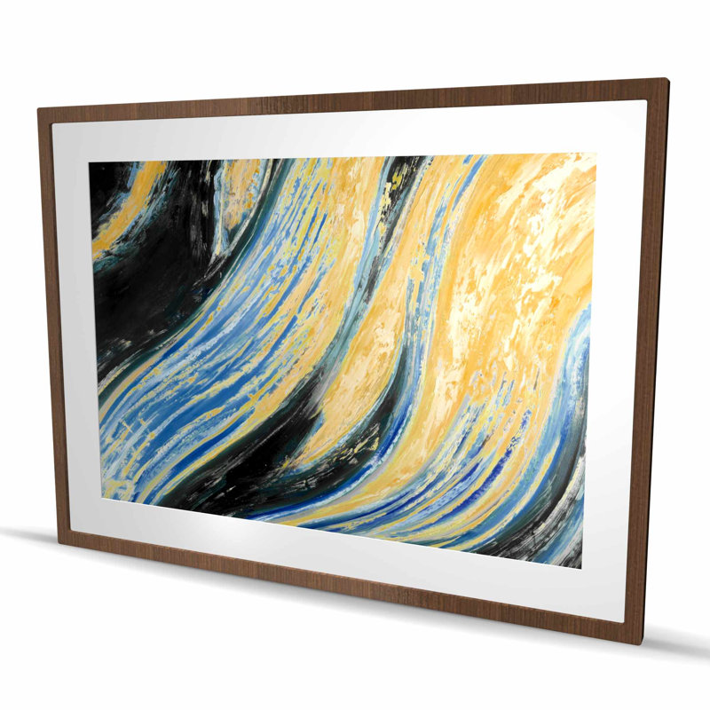 Vague ondulée - Formes de salon, reproduction encadrée pour décoration, Brun