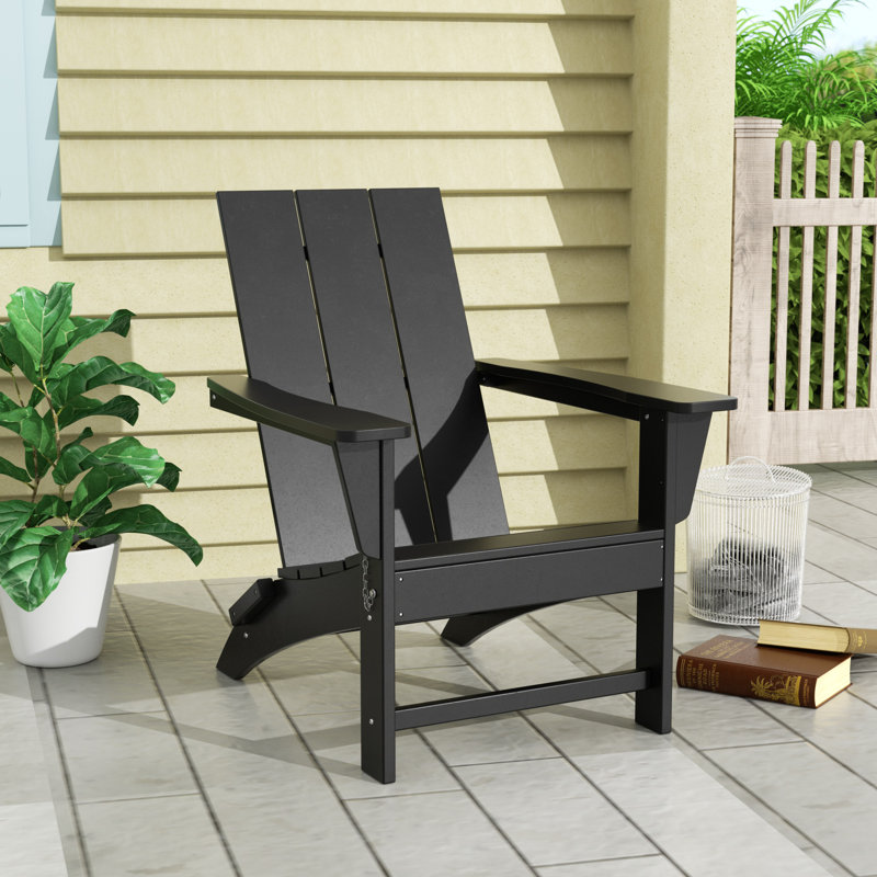 Chaise Adirondack pliante en plastique PEHD Joubert, Noir