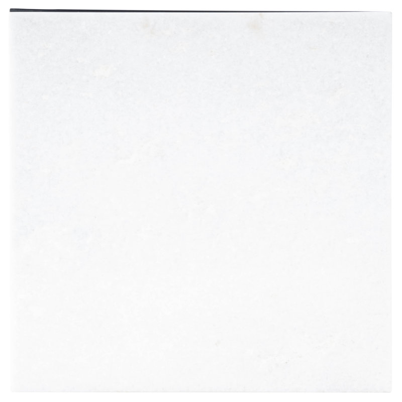Lawler Marble C- Side Table, White Top/Black Base