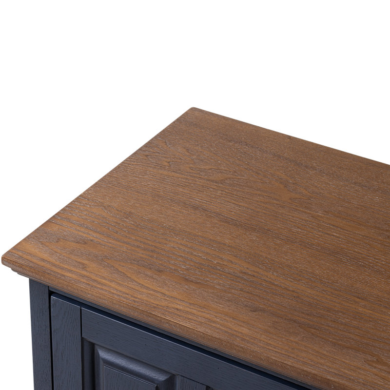 Armoire de rangement 2 portes Doelling, Brun / Bleu marine