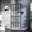 Panneau de douche 34 po x 72 po, noir, verre trempé, processus d'assemblage inclus