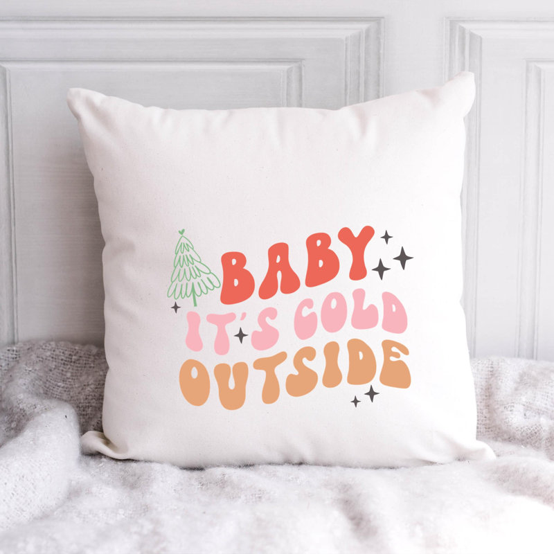 Coussin en polyester ChristmasCuteQuotes-01, 18 po x 18 po