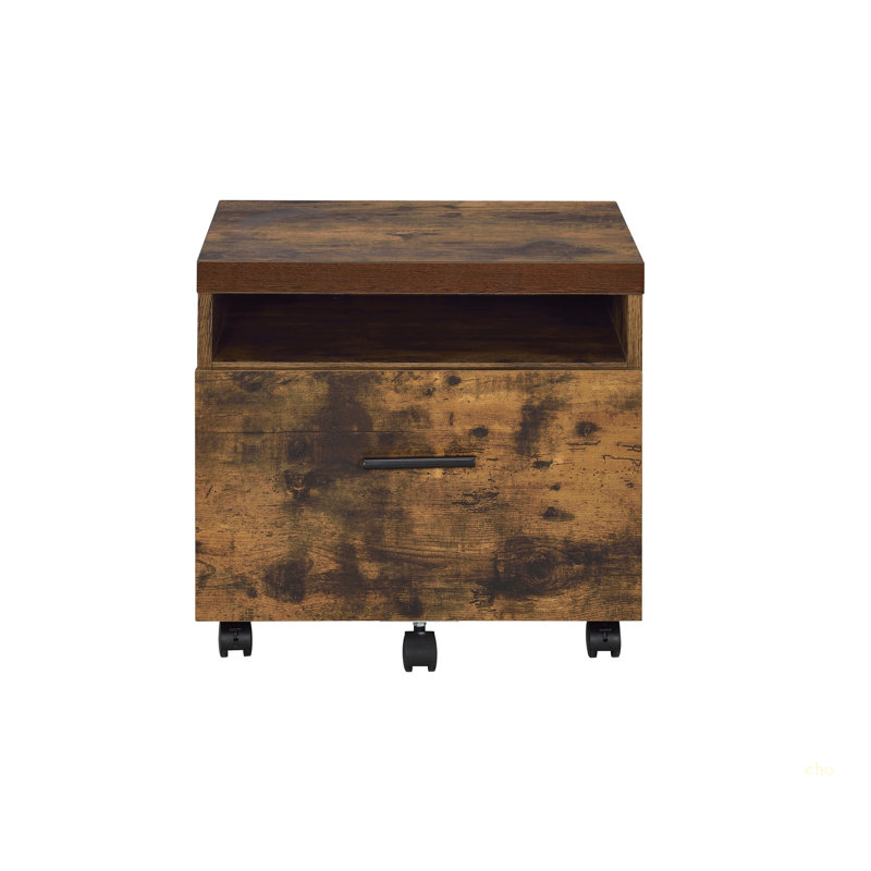 Bob Weathered Oak & Black Finish File Cabinet