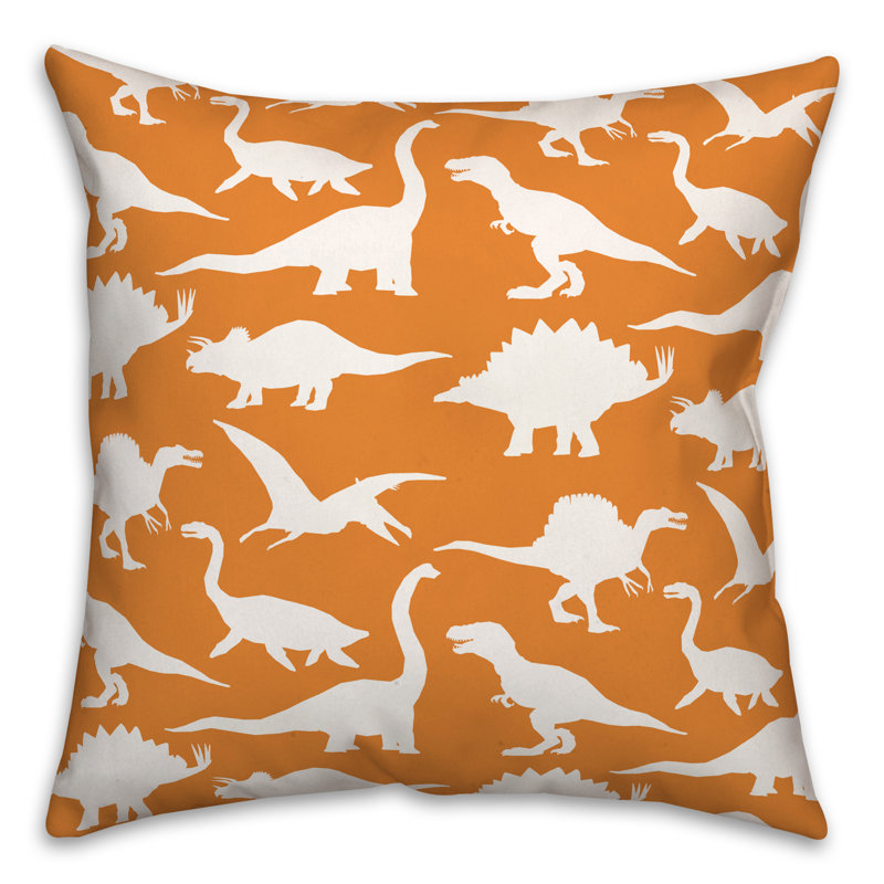 Housse de coussin carrée/insert, Orange/Blanc