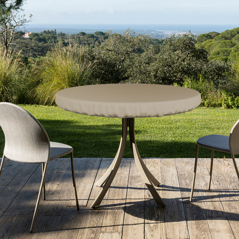 Housse de table ronde polyvalente et robuste Alyah, Sable, H 4 po x l 48 po x P 48 po