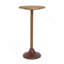 Table d'appoint mince en laiton 11,8 x 11,8 x 24 po avec plateau texturé doré et base en bois