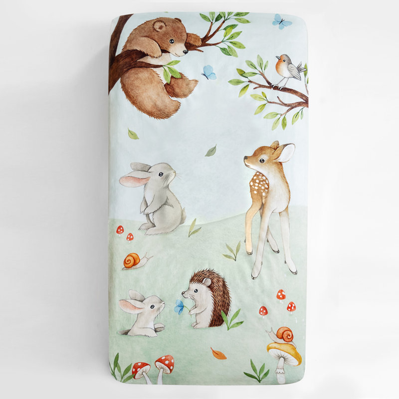 Enchanted Forest 100% Cotton Fitted Crib Sheet