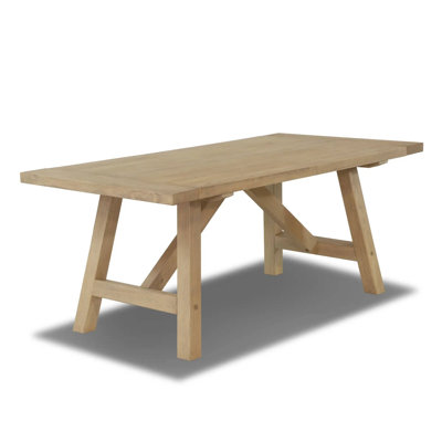Cascais Rectangular 72'' Solid Wood Table with Farmhouse Base