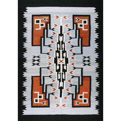 Antique Mexico Geometric Flat Weave Rug