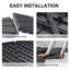 Carreaux de terrasse à emboîtement - Revêtement de sol extérieur en plastique robuste, carreaux imperméables et antidérapants pour patio, balcon, bord de piscine, garage, gris foncé