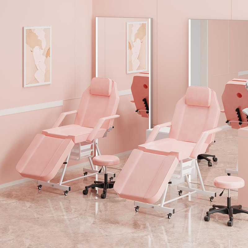 Ensemble de chaises inclinables en polyuréthane Kenderick, Pink